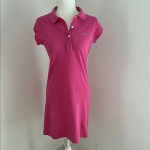 Lacoste Pink Cotton Pique Polo Dress sz 34 (XS, S)